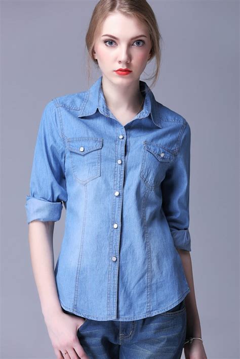 amazon ladies denim shirts